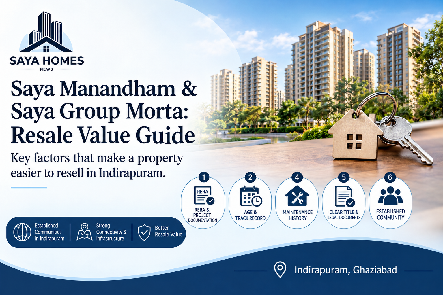 Saya Manandham and Saya Group Morta resale value factors in Indirapuram